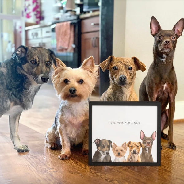 Four Pet Custom Pawtrait