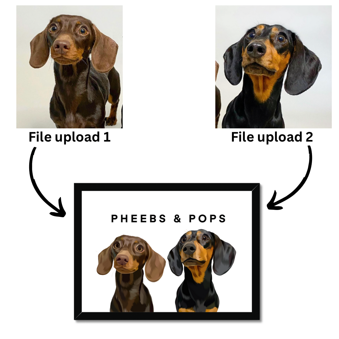 Two Pet Custom Pawtrait